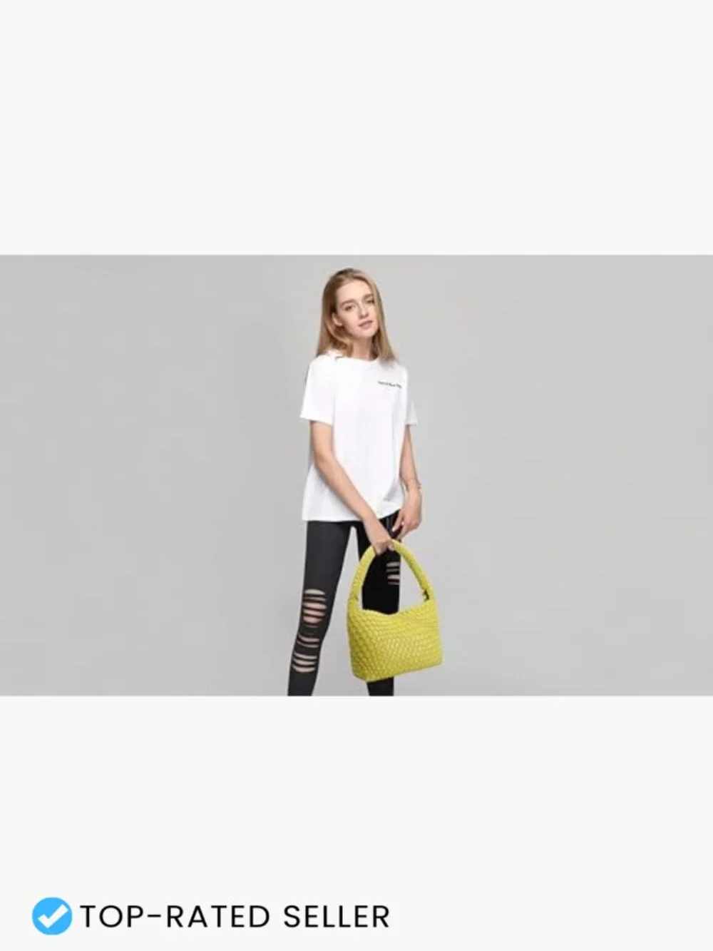 Woven Vegan Leather Hobo Bag Mini Cute Tote Shoulder Purse Lightweight Daily - Picture 3 of 7
